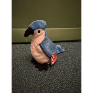 🐰🌷🐣Ty Beanie Baby - Rocket the Blue Jay (1997) - Mint Condition With Tags